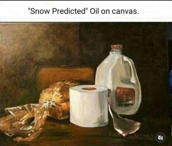Snow predicted oil on canvas